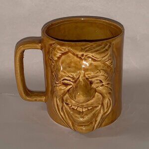 Vintage Ronald Reagan 3D Caricature Face Ceramic Mug Cup (4" tall) **RARE**